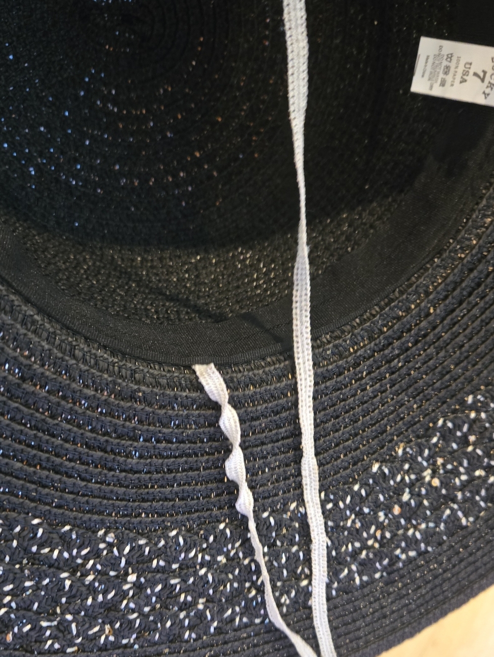 Lucky 7 USA Black Oversized Nautical Theme Sun Hat - Picture 8 of 9